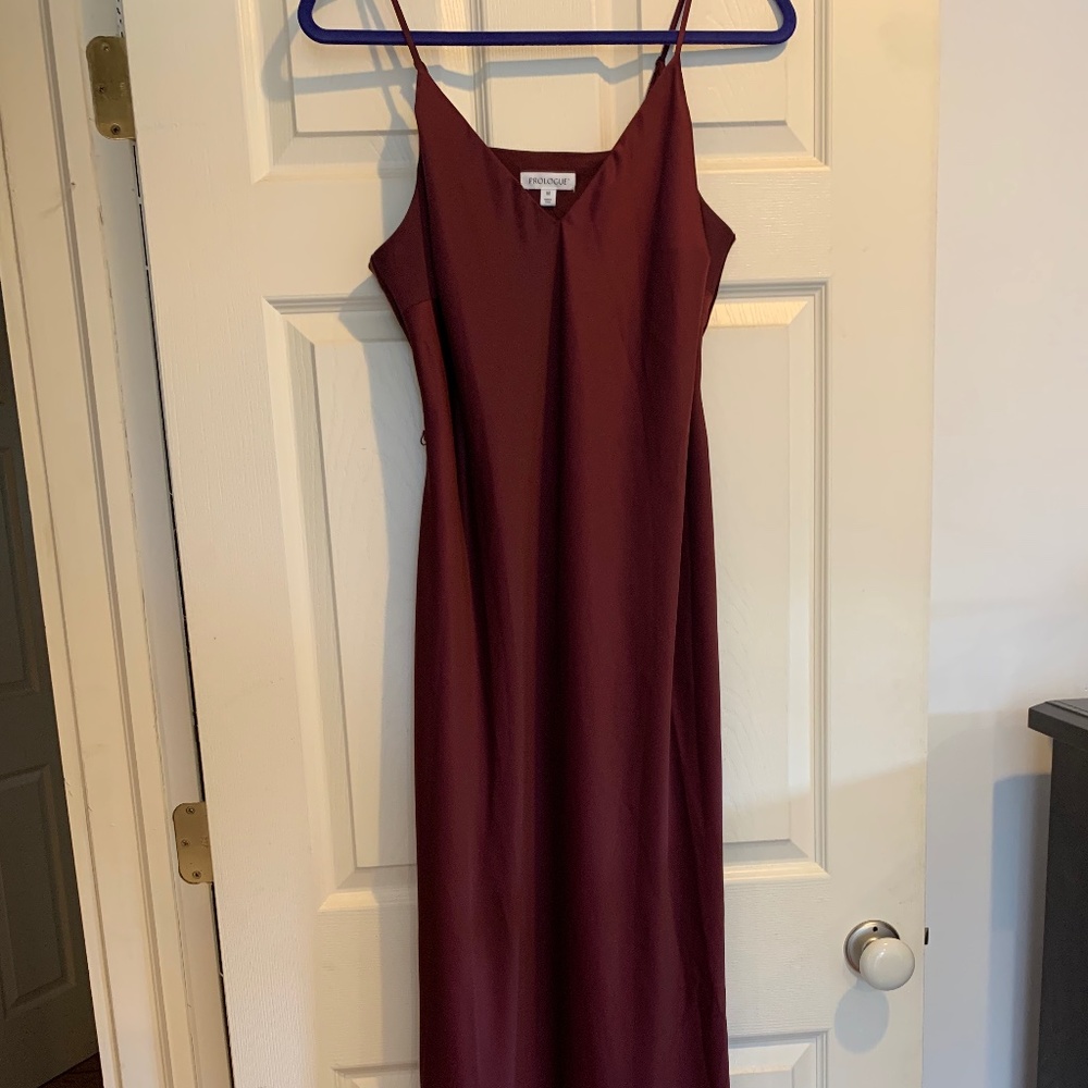 Prologue 🍇✨🥀🥂Maxi Silky Slip Dress Size Medium Burgundy